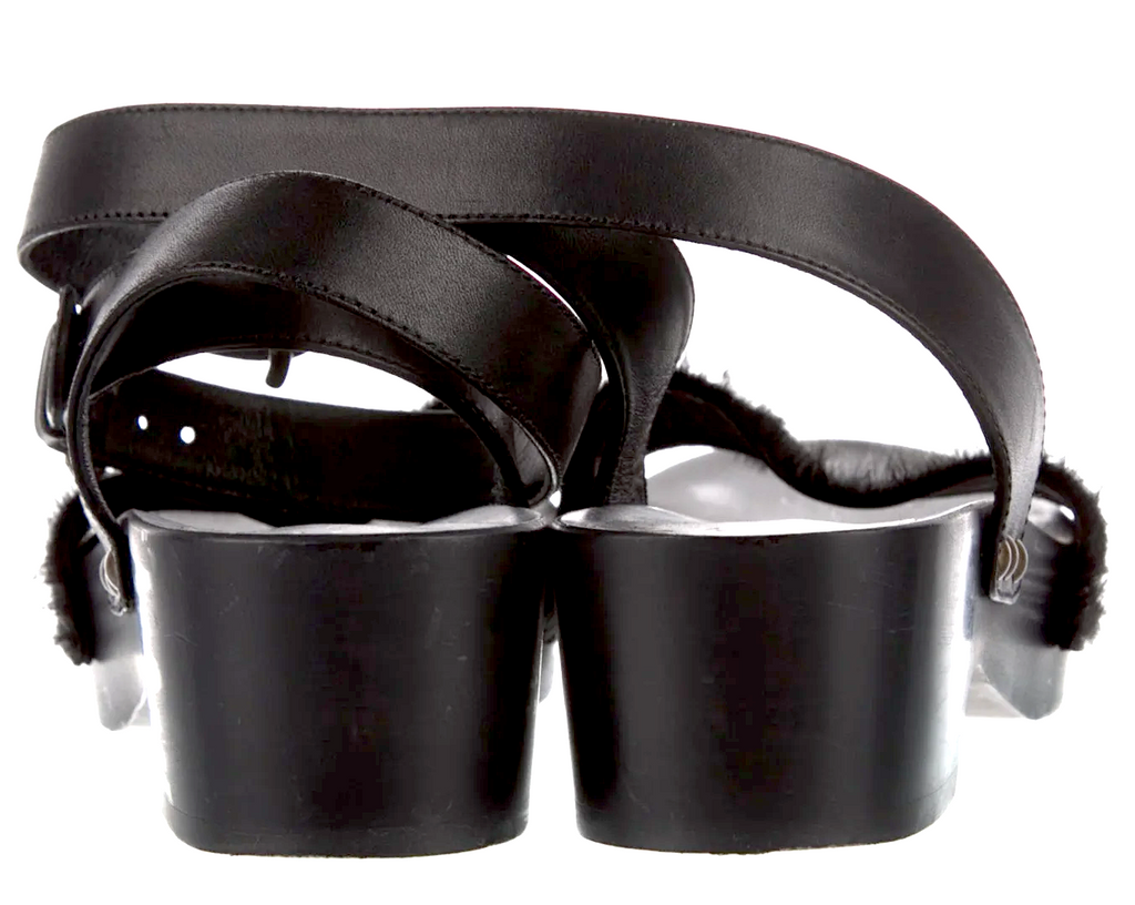 Tomas Maier (Old Bottega) Italy. Black Leather Sandals Size: 39, US 9