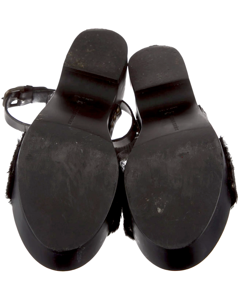Tomas Maier (Old Bottega) Italy. Black Leather Sandals Size: 39, US 9