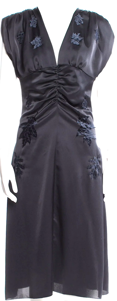 Tomas Maier (Old Bottega) Italy. Midnite Blue Polytech Midi Length Dress