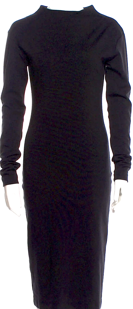 Tomas Maier (Bottega Veneta) Black Viscose/Nylon Midi Length Dress