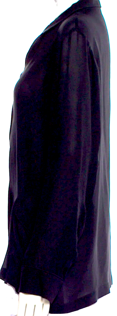 Tomas Maier (Old Bottega) Midnite Blue Silk Long Sleeve Button-Up Top