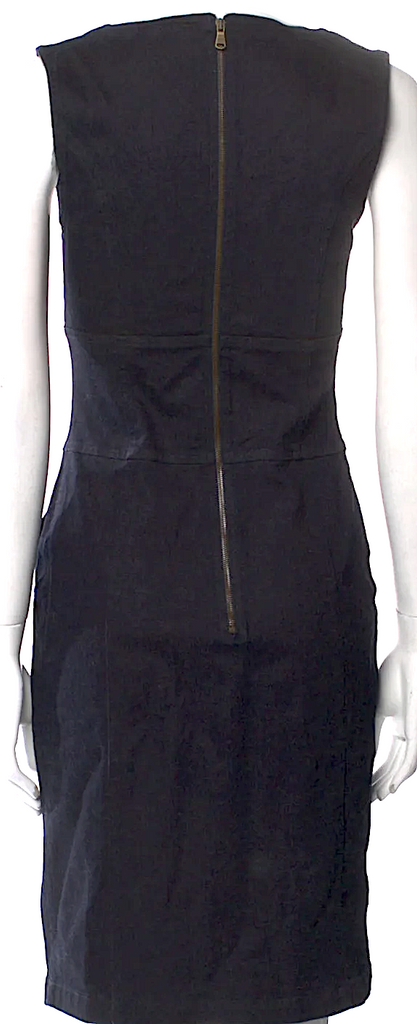 Tomas Maier (OLD BOTTEGA) Midnight Blue Cut-Out Accent Cotton/Elastane Shift Dress