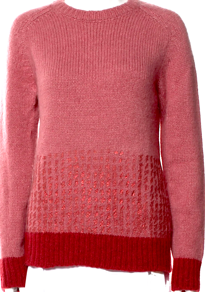 Tomas Maier (Bottega Veneta Designer) Pink Alpaca Crew Neck Sweater