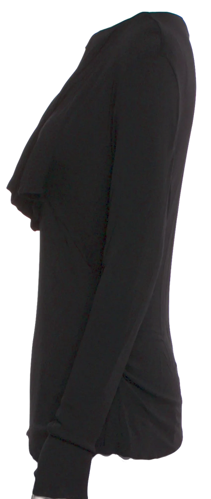 Tom Ford NY. Black Rayon Blend Crew Neck Long Sleeve Top