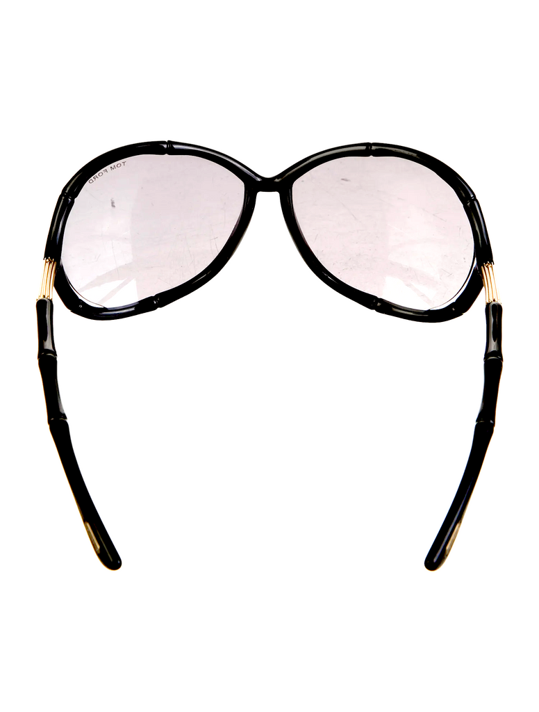 Tom Ford NY. Black Acetate Oversize Mirrored Sunglasses
