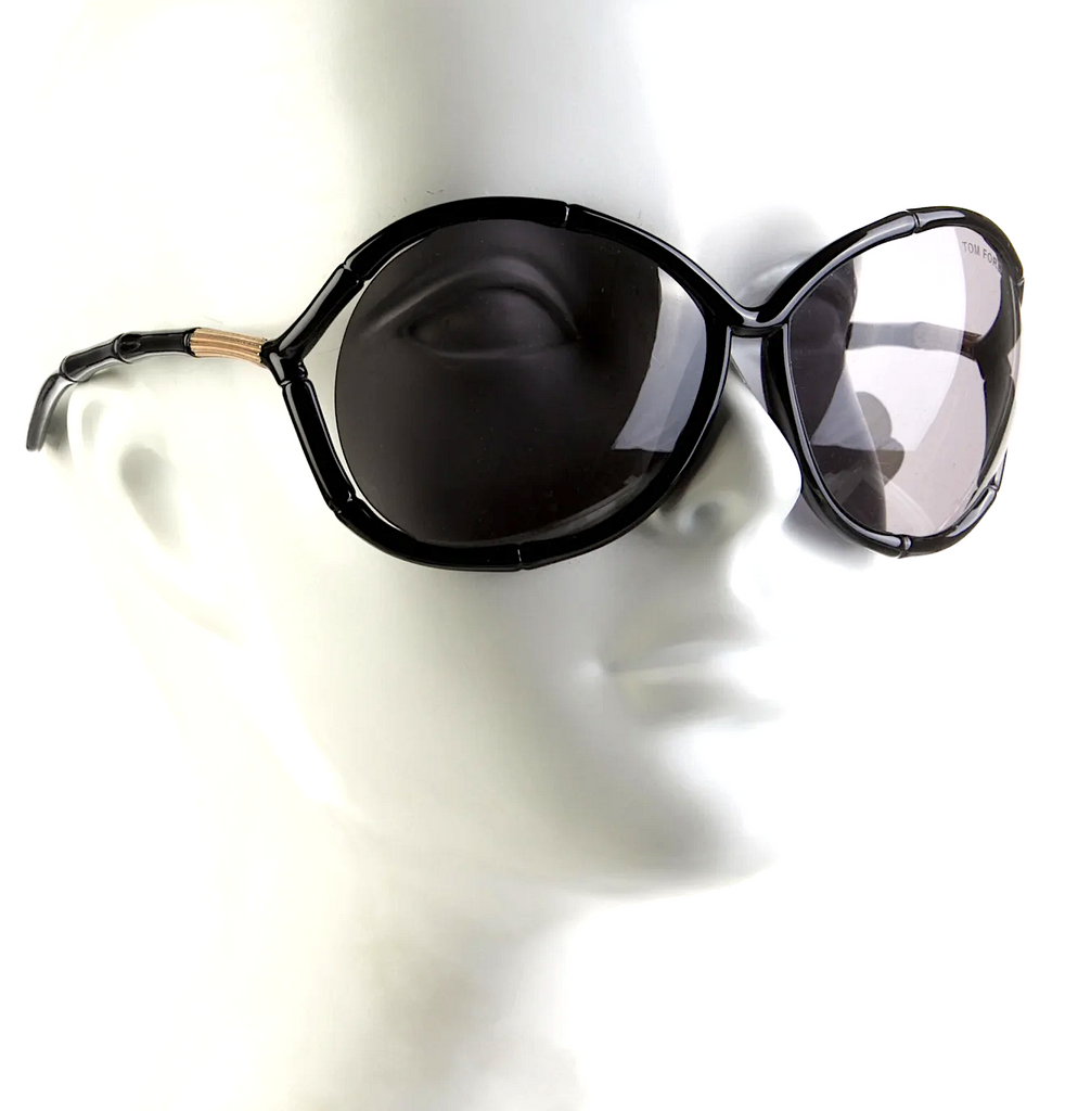 Tom Ford NY. Black Acetate Oversize Mirrored Sunglasses