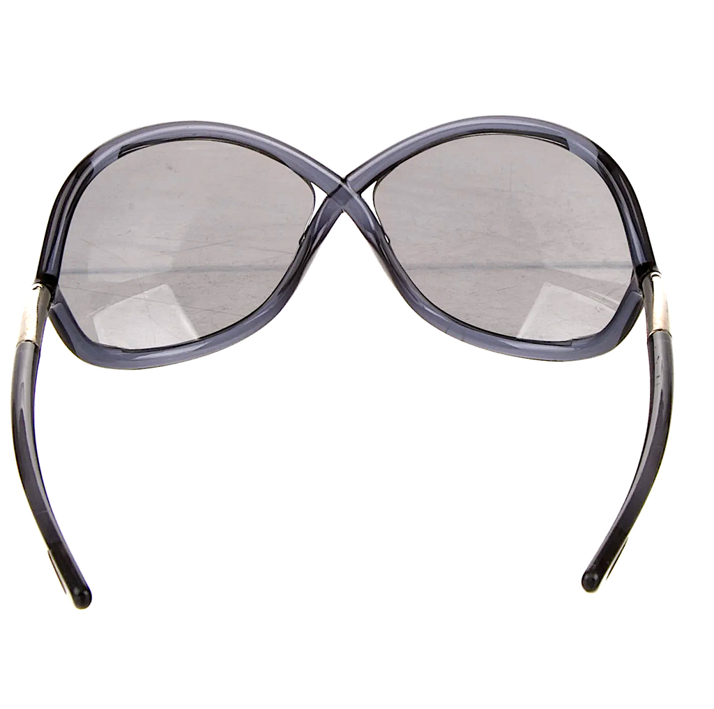 Tom Ford Blue/Black Acetate Criss-Cross Oversize Tinted Sunglasses
