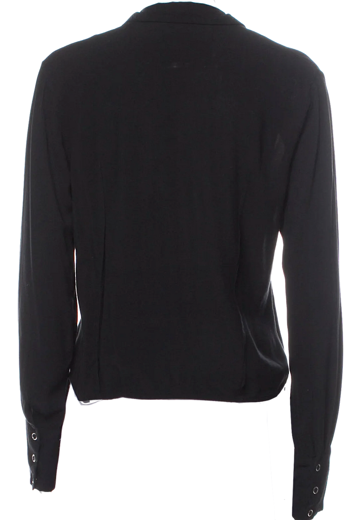 Totokaelo Black V-Neck Long Sleeve Cropped Light Jacket/Top