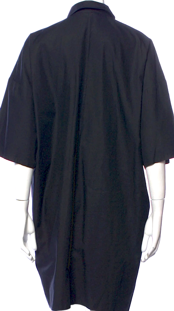 Totokaelo Black Oversized Cotton/MicroModal Fabric Zippers Dress