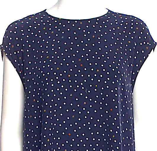 Vetements Paris. Demna Gvasalia. 2018 Collection Blue Polka Dot Print Silk Long Dress