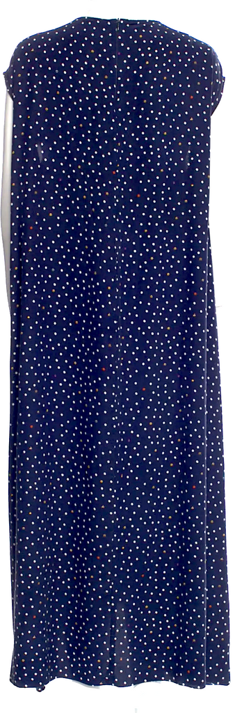 Vetements Paris. Demna Gvasalia. 2018 Collection Blue Polka Dot Print Silk Long Dress