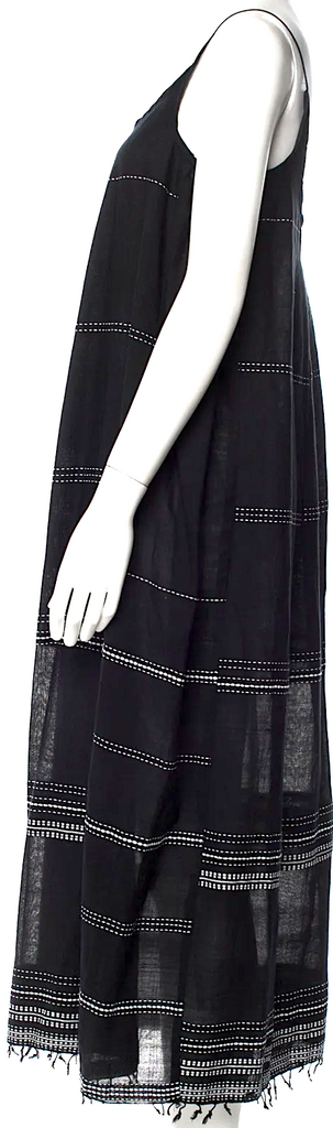 Lemlem Black Cotton Scoop Neck Long Dress