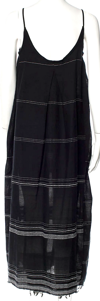 Lemlem Black Cotton Scoop Neck Long Dress
