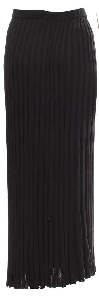 Christopher Esber Sydney. Black Viscose/Nylon Blend Black Pleated Accents Midi Length Skirt