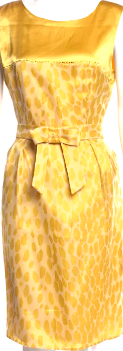 Blugirl Blumarine Italy. By Anna Molinari. Yellow Silk Knee-Length Dress