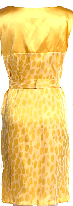 Blugirl Blumarine Italy. By Anna Molinari. Yellow Silk Knee-Length Dress