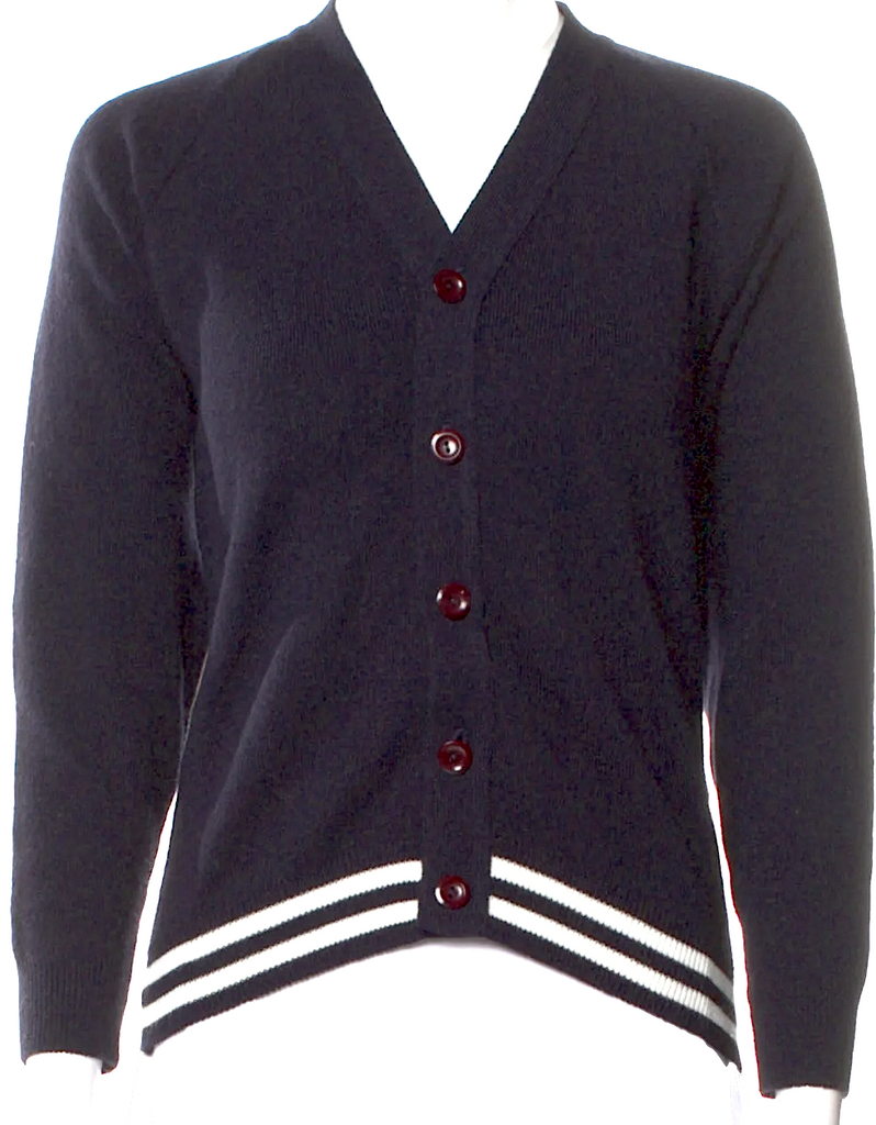 Comme des Garçons Japan. GIRL. Black Button Up Front Bomber Style Cardigan Top