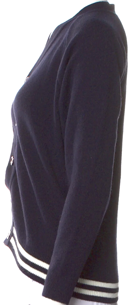 Comme des Garçons Japan. GIRL. Black Button Up Front Bomber Style Cardigan Top