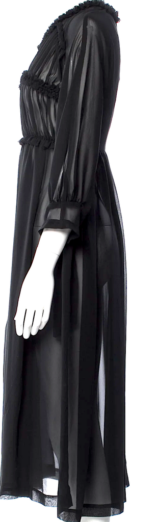 Comme des Garçons Comme des Garçons Japan. Black Semi Sheer 3/4 Sleeve Collection Dress
