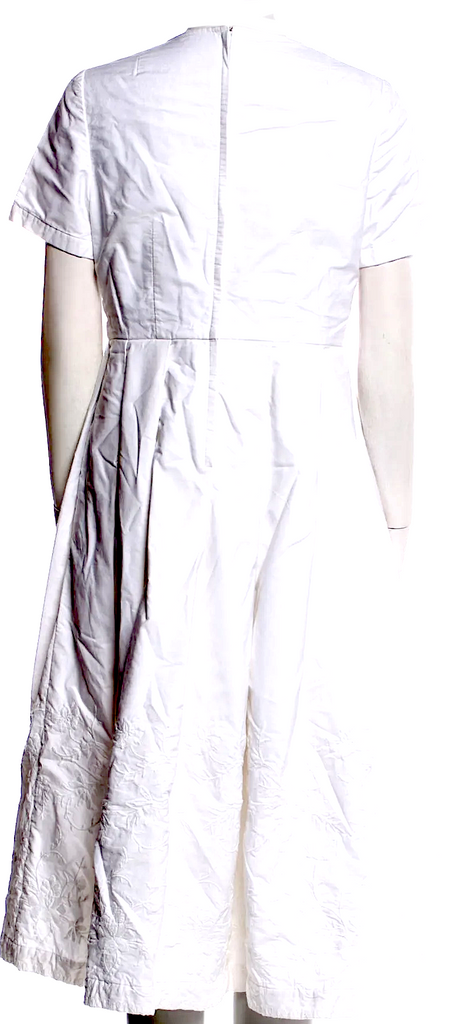 Comme des Garçons Comme des Garçons Japan. White Cotton Flare Midi Length Dress