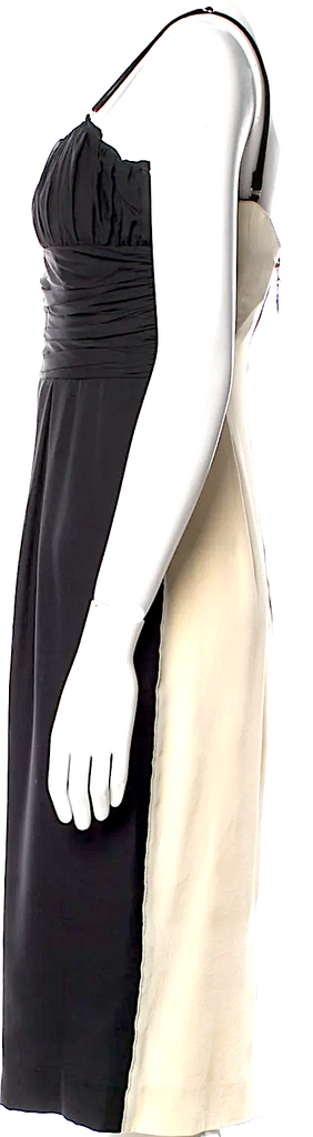 DOLCE&GABBANA ITALY. D&G Black/Neutral Back Silk Midi Length Dress
