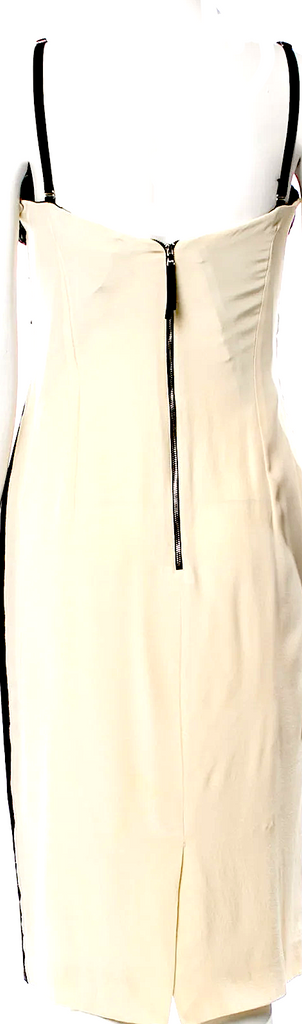 DOLCE&GABBANA ITALY. D&G Black/Neutral Back Silk Midi Length Dress