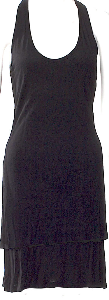 Diesel (Glenn Martens) Black Rayon/Linen Scoop Neck Mini Dress
