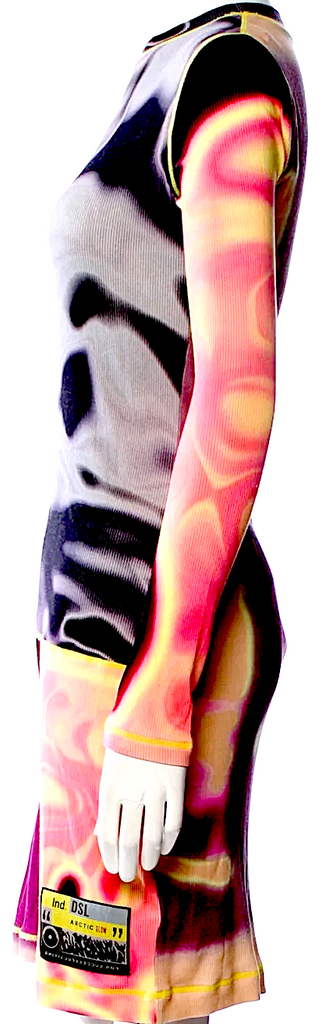 Diesel (Glenn Martens) Multi Color Cotton/Elastane Printed Mini Dress