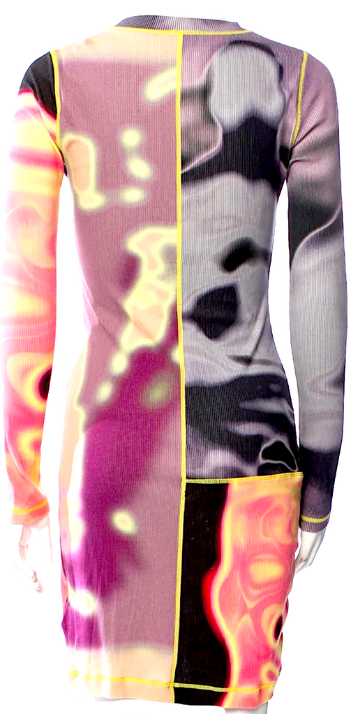 Diesel (Glenn Martens) Multi Color Cotton/Elastane Printed Mini Dress