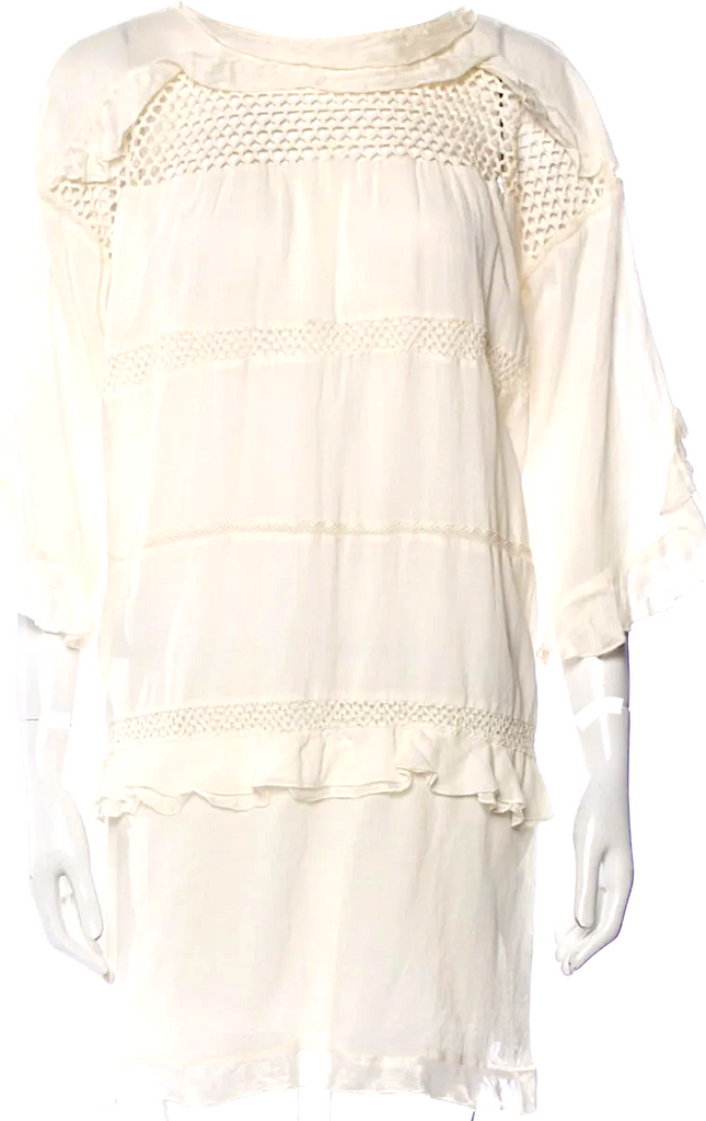 ÉTOILE ISABEL MARANT Paris. Cream Crochet Oversized Mini Dress