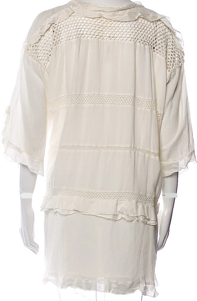 ÉTOILE ISABEL MARANT Paris. Cream Crochet Oversized Mini Dress