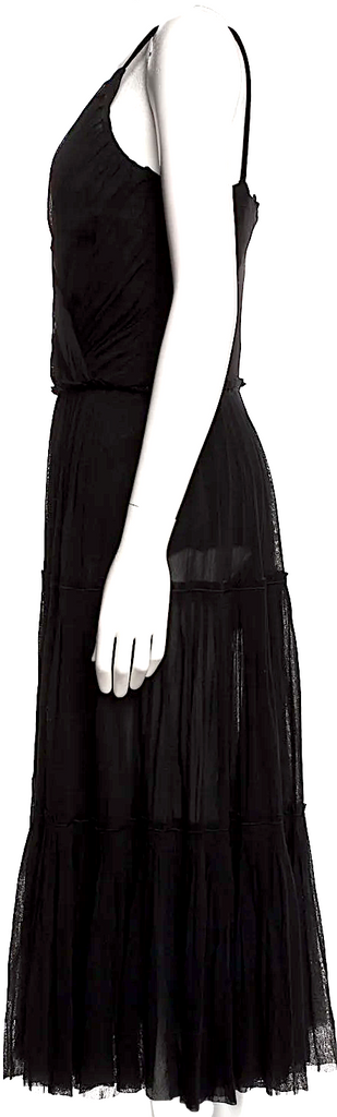 Jean Paul Gaultier Paris. "Fuzzi" Black Nylon Midi Length Dress