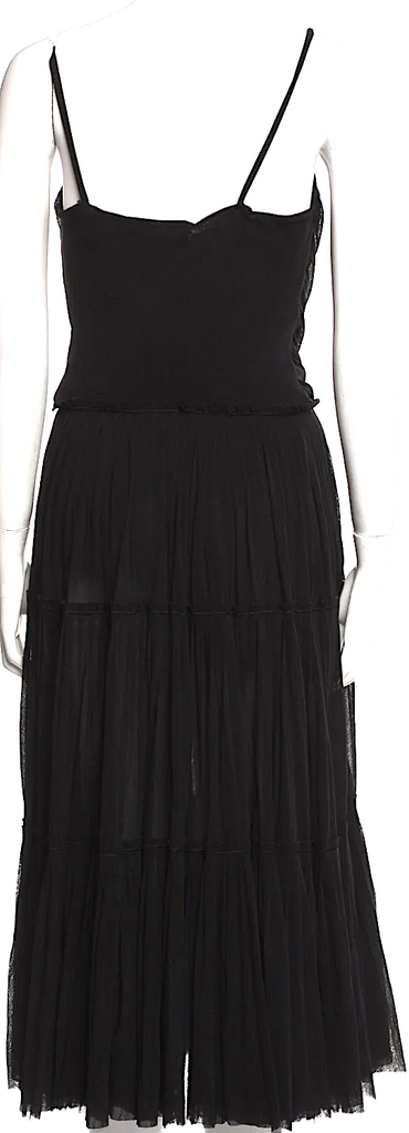 Jean Paul Gaultier Paris. "Fuzzi" Black Nylon Midi Length Dress