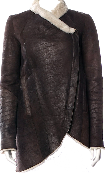 ジャケット・アウター Helmut lang fur collar waxed jacket Helmut Lang Black Film Coated Moto Jacket with Faux Fur Trim Size