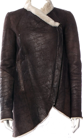 Helmut Lang NY.NEW W/TAGS. Black Silk Floral Print Scoop Neck Wrap Blouse