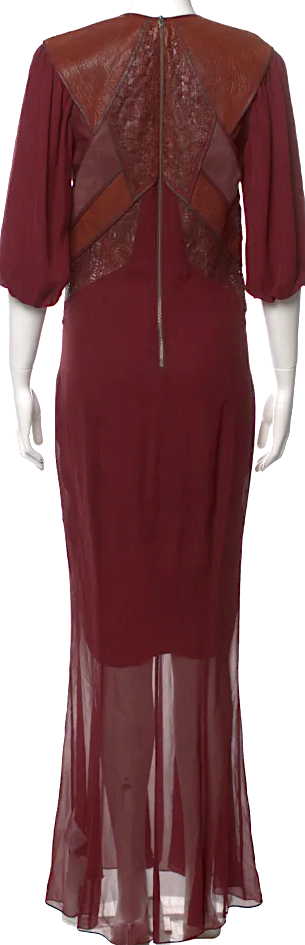 Helmut Lang NY. Burgundy Silk Long Evening Dress