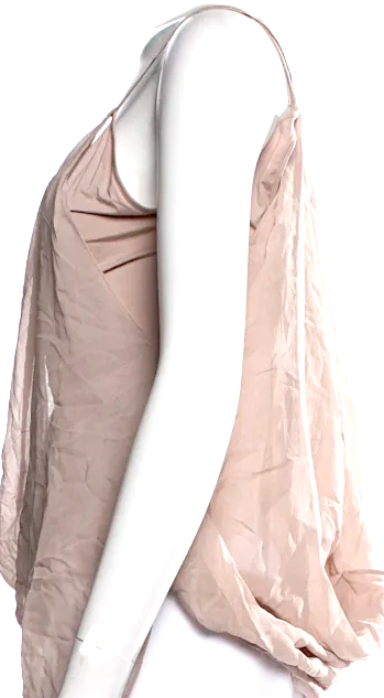 Helmut Lang NY. Neutrals Silk V-Neck Backless Summer Top