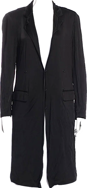 HELMUT LANG NY. Black Viscose Long Evening Coat