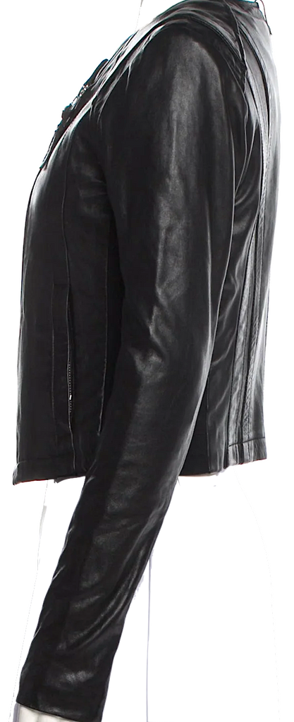 Mackage Black Lambskin Leather Biker Jacket