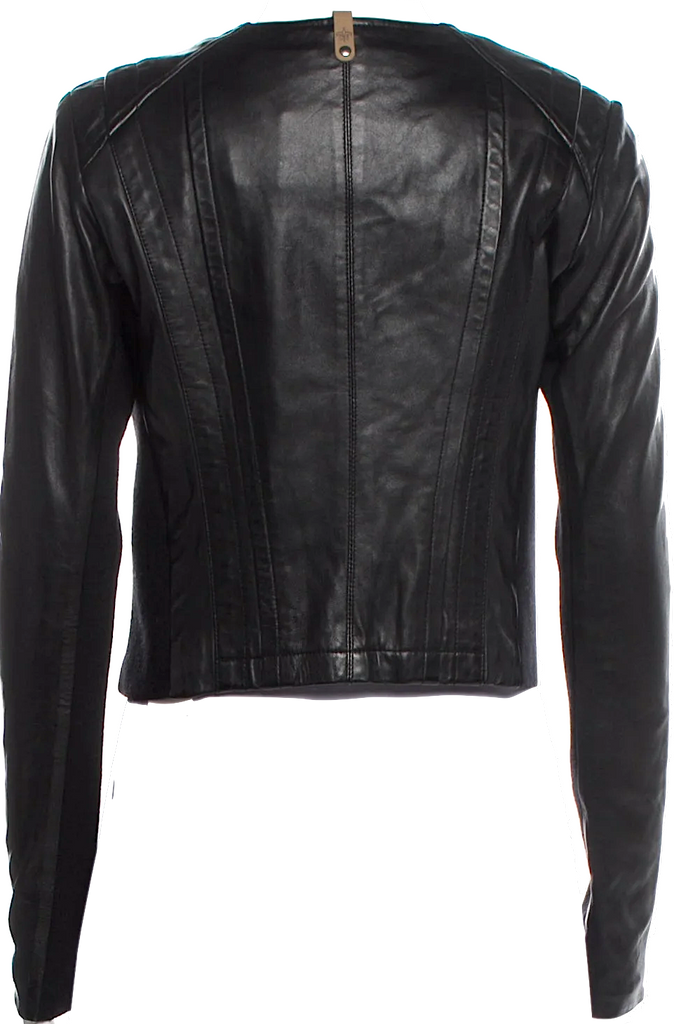 Mackage Black Lambskin Leather Biker Jacket