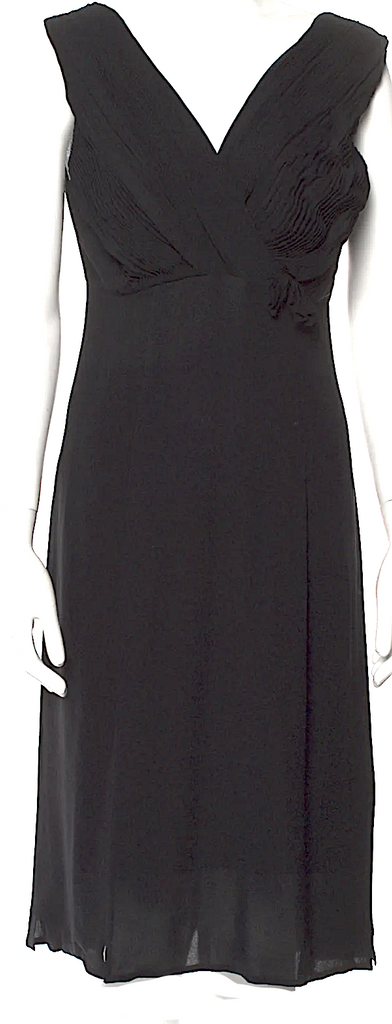 Katharine Hamnett London.Vintage Black Silk 2000s Collectiion. Midi Length Dress