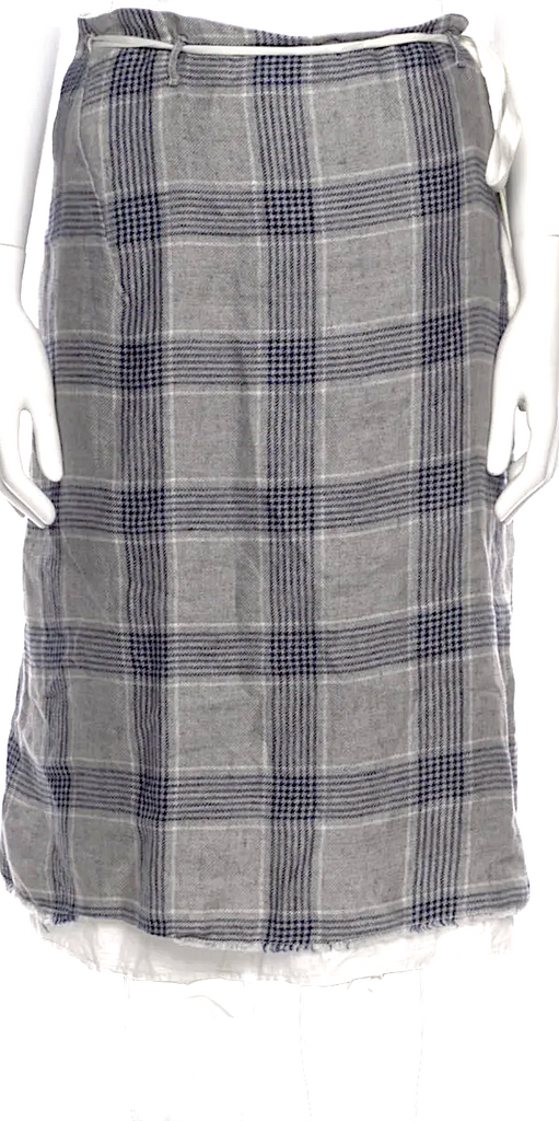 Hannoh Wessel Italy. Plaid Print Cotton Midi Length Skirt