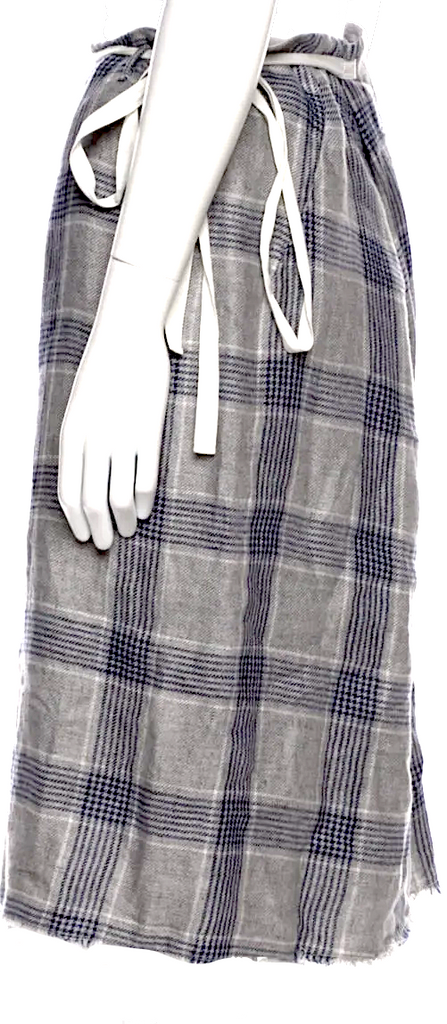 Hannoh Wessel Italy. Plaid Print Cotton Midi Length Skirt