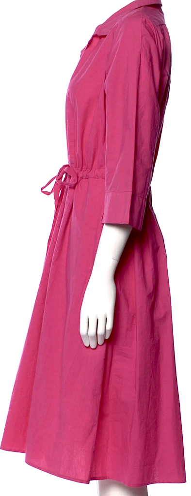 Hannoh Wessel ITALY. Pink Cotton Waist Tie Knee-Length Dress