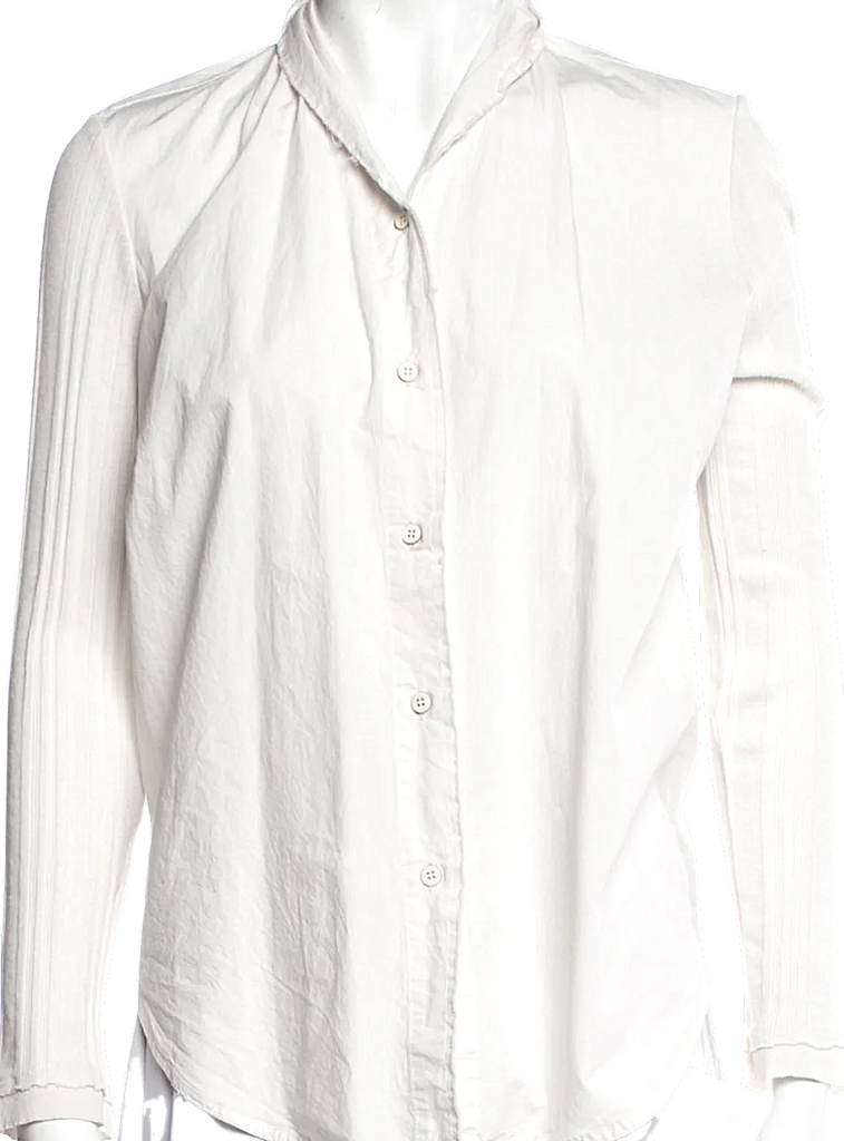 Hannoh Wessel Italy. White Cotton Long Sleeve Button-Up Top