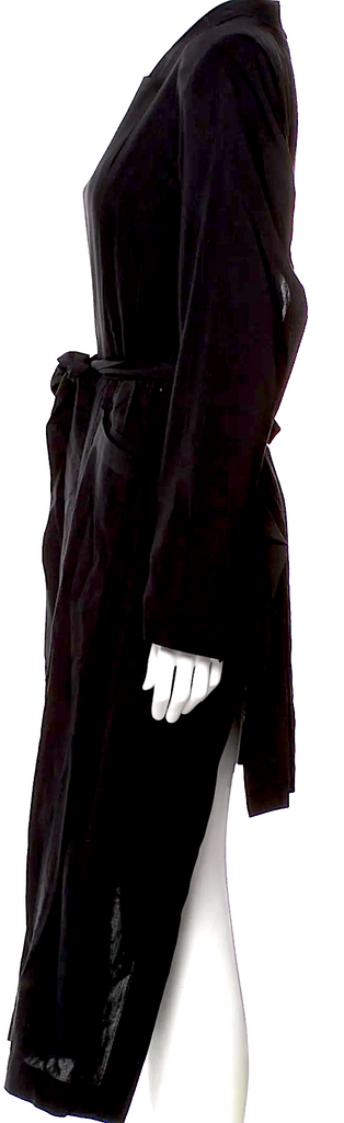 Isabel Benenato Italy. Black Wool/Viscose Blend Trench Coat