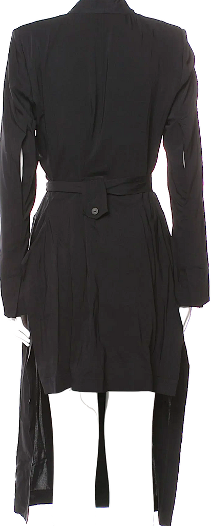 Isabel Benenato Italy. Black Wool/Viscose Blend Trench Coat