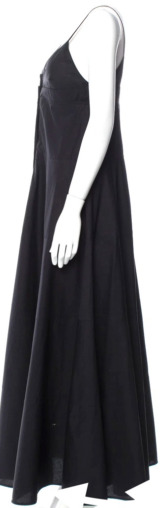 Isabel Benenato Italy. Black Scoop Neck Long Dress