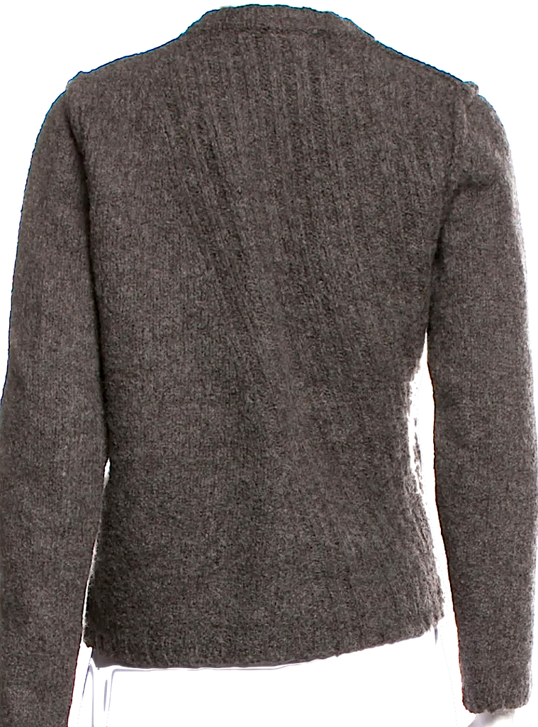 Isabel Benenato Italy. Virgin Wool Charcoal Color Crew Neck Sweater