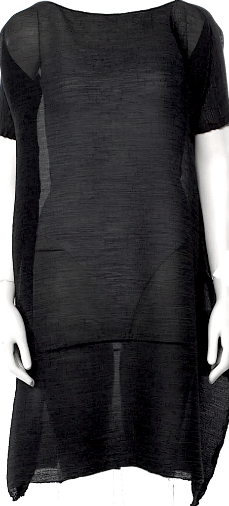 Issey Miyake Japan. "Cauliflower" Grey Bateau Neckline Knee-Length Dress
